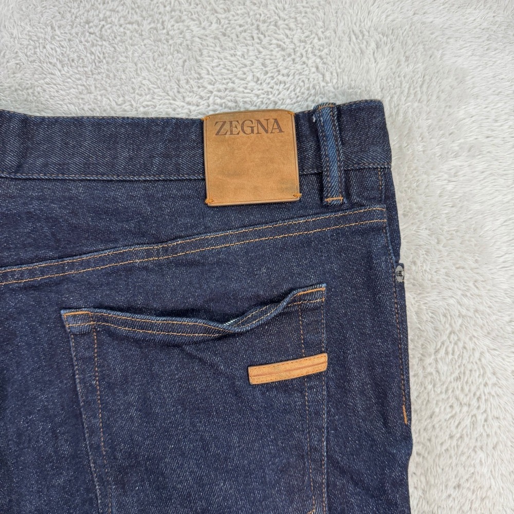 Zegna Recent Roccia Mens 36x25 Short Cashmere Slim Fit Denim Jeans Made in Italy - Picture 3 of 14